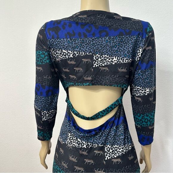 NWT! Victoria’s Secret Dress Open Back Exotic Animal Print Multicolored Size Med - Picture 7 of 11
